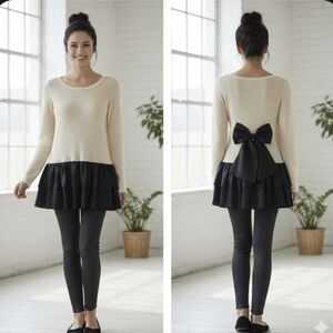 Manoush Bow Ruffle Dress M EUC